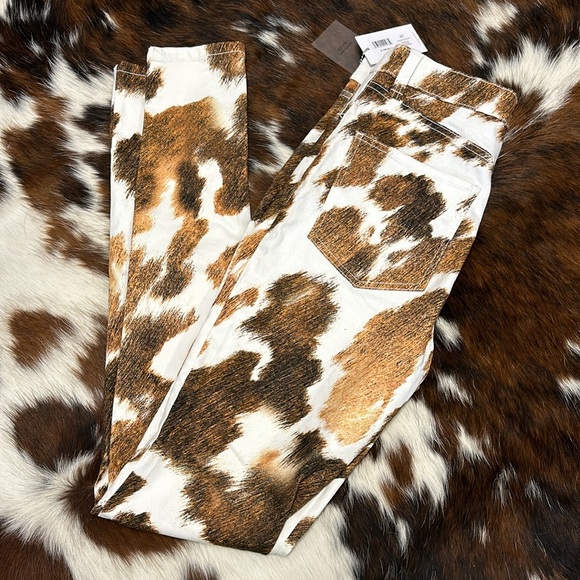 WeWoreWhat Pants - WeWoreWhat Stiletto slit cowhide pant NWT